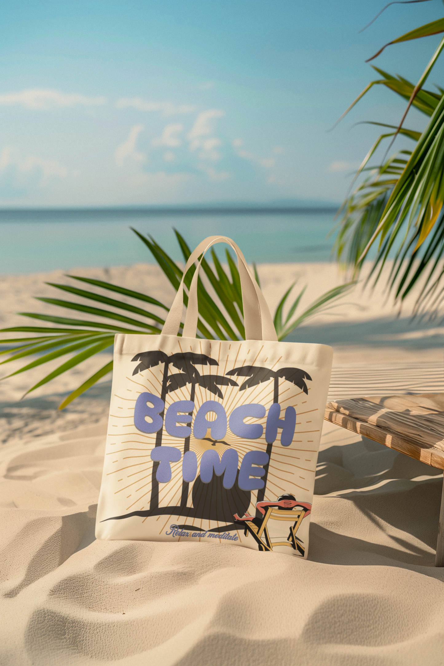 Beach Time Relax and Meditation Sunset Summer Vacations Tote Bag