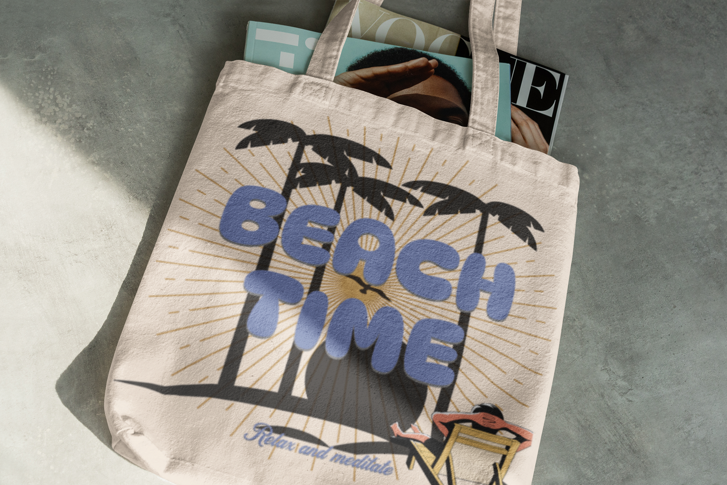 Beach Time Relax and Meditation Sunset Summer Vacations Tote Bag