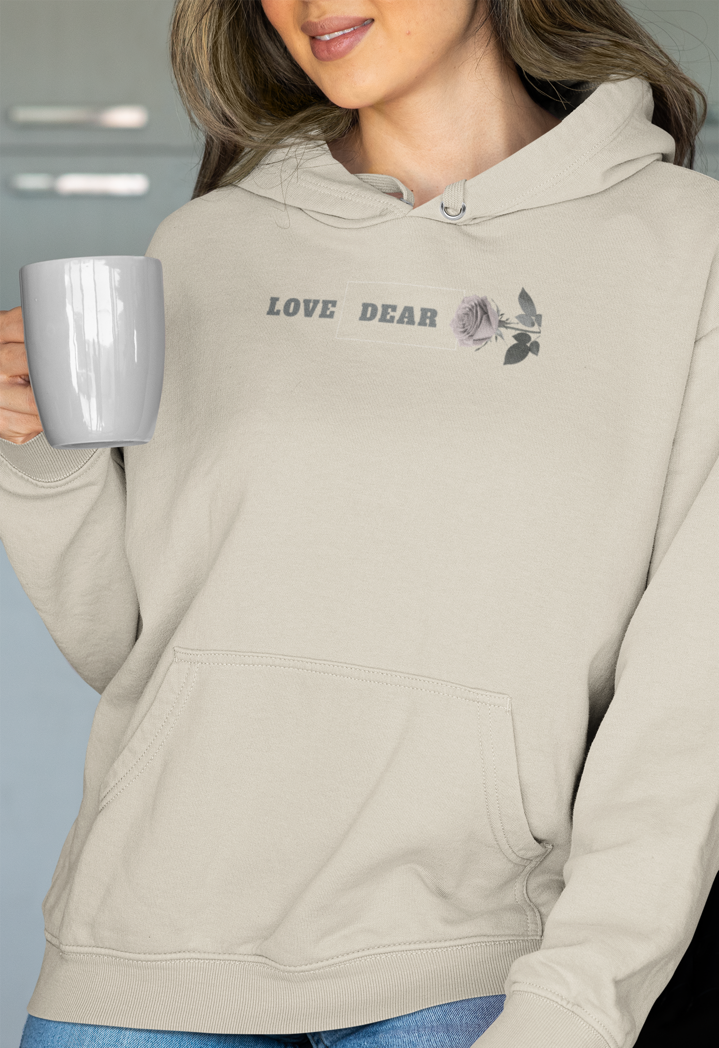 Love Dear Rose Mother Day Hoodie, Unisex Sweatshirt for Special Occasions Spoiled Mommy Natural Simple and Elegant