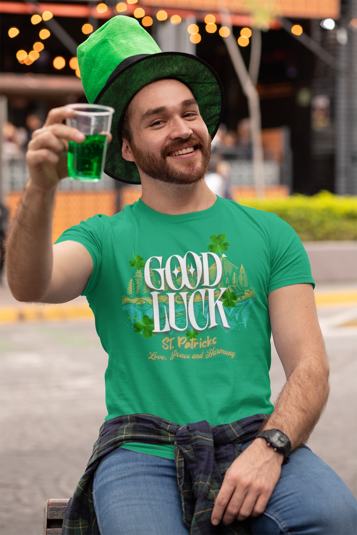 St. Patrick's Day Good Luck Love Peace and Harmony Unisex T-Shirt Celebrations, Irish Shirt, Festive Wear